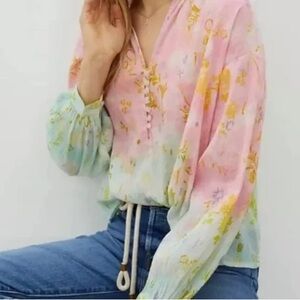 Anthropologie Floral Printed Blouse